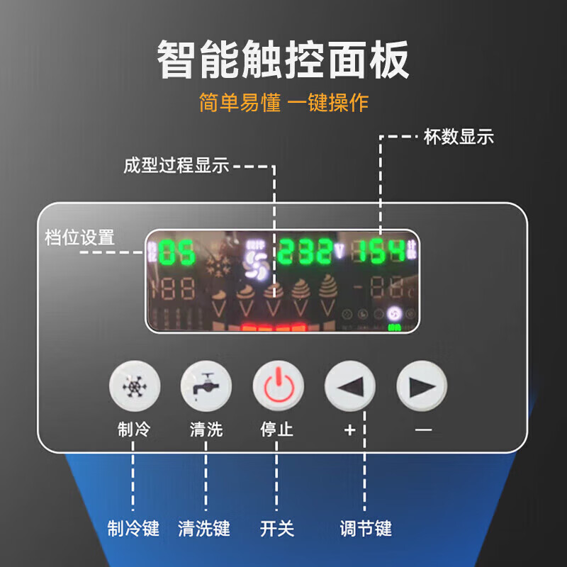 麥大廚升級款三頭立式冰淇淋機(jī)2.2KW 